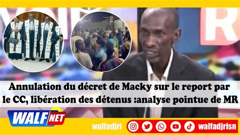 Annulation Du D Cret De Macky Sur Le Report Par Le Cc Lib Ration Des