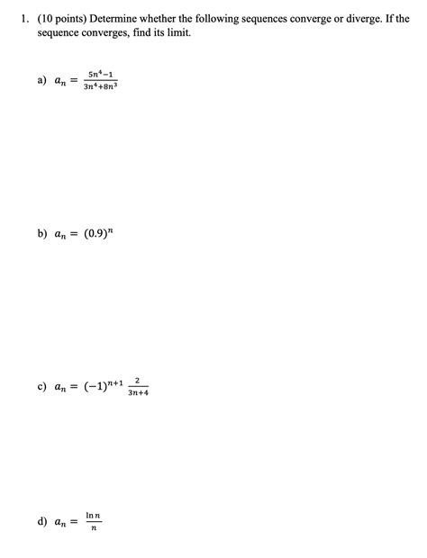 Solved 1 10 Points Determine Whether The Following