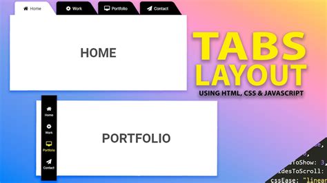 How To Create Tabs Layout Using Html Css Javascript Animated