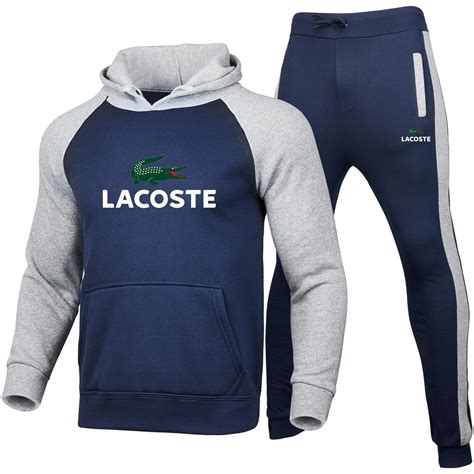 Lacoste Men Hoodies Suit Tracksuit Sweatshirt Suit Fleece Hoodiesweat