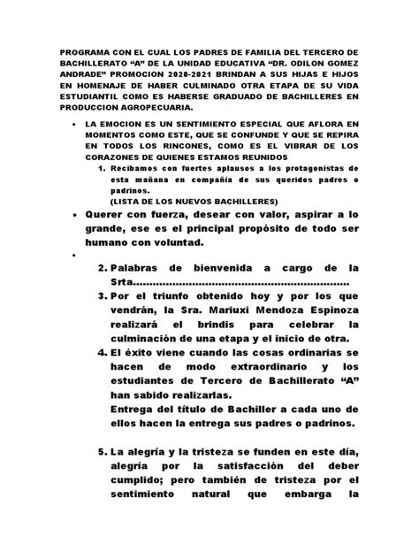 Programa De Graduacion Pdf