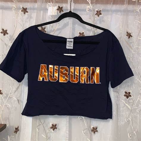 Pink Victorias Secret Tops Pink Auburn University Crop Top Nwt Poshmark