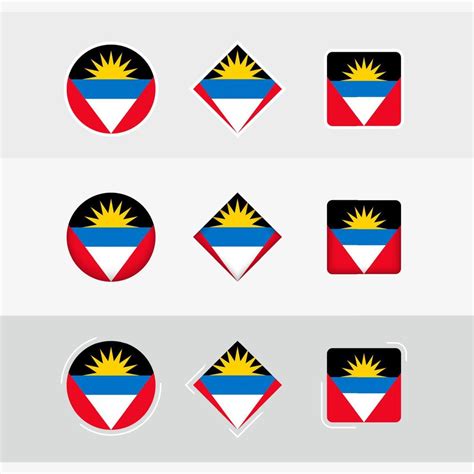 antigua y barbuda bandera íconos colocar vector bandera de antigua y