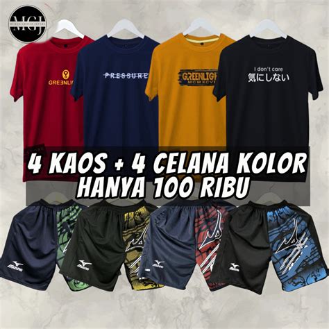 Jual Paket Hemat Ribu Dapat Kaos Celana Kolor Cowok Cewek