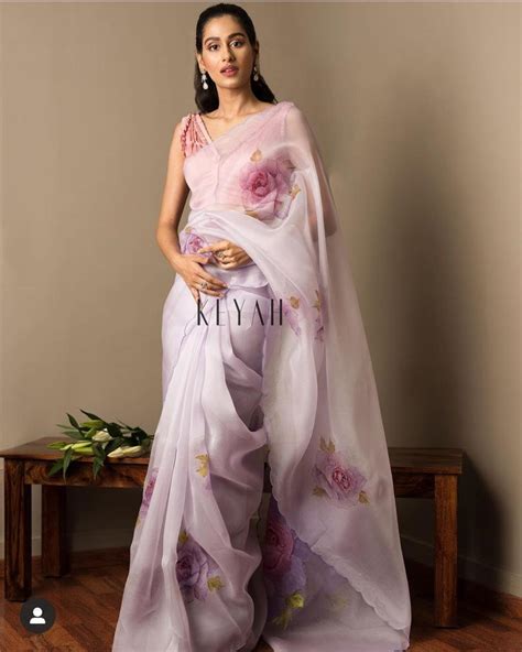 Designer Organza Silk Saree With Digital Printed Bollywood Etsy