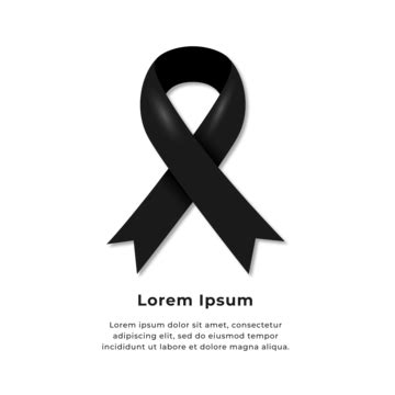 Black Ribbon Condolences Mourning Sorrow PNG Transparent Clipart