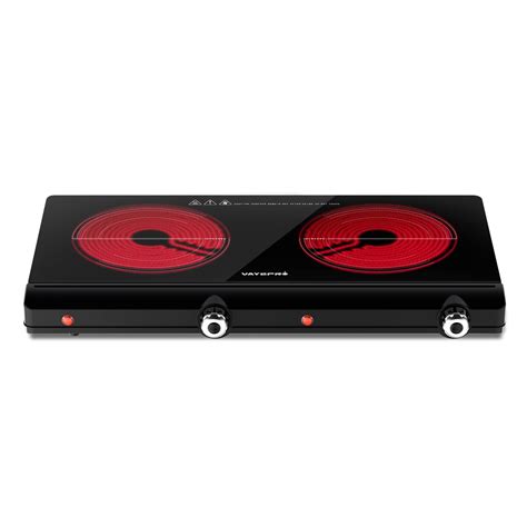 Electric Hot Plate For Cooking Infrared Double Burner1800w Portable Electric Stoveheat Up In