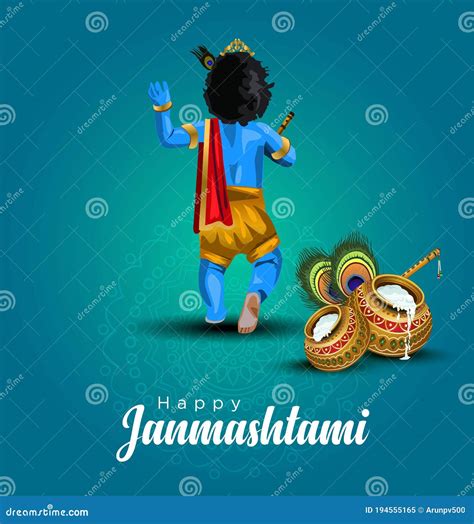 Printvector Illustration Of Lord Krishna Happy Janmashtami Festival Of