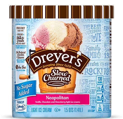 Neapolitan Ice Cream No Sugar Added Slow Churned Dreyer S