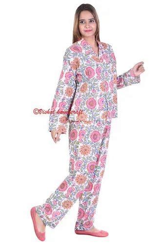 Vishal Handicraft Multicolor Cotton Hand Block Print Women Pajama Set