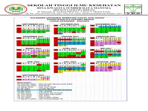 Kalender Akademik Semester Ganjil Dan Genap Stikes Binalita Sudama