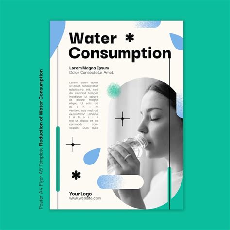 Free PSD Flat Design Water Charity Template