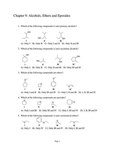 SOLUTION Pset09 Alcohols Ethers Epoxides Studypool