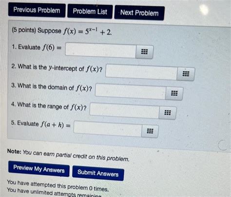 Solved 5 Points Suppose Fx5x−12 1 Evaluate F6 2