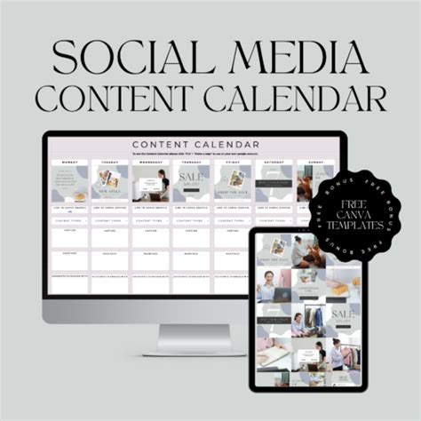 Social Media Content Calendar Free Canva Templates Currents