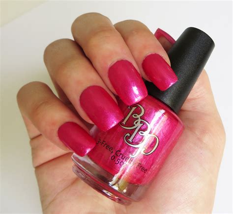 Hot Pink Shimmer Nail Polish Strawberry Wine