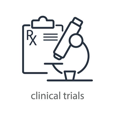 Microscope and prescription icon. Clinical research and trials logo