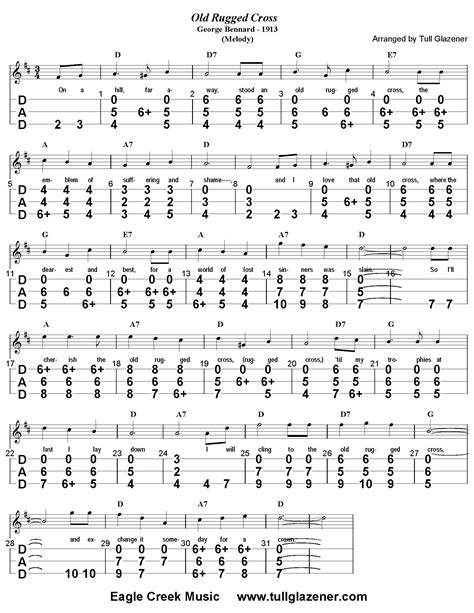 Old Rugged Cross Melody Sheet Music