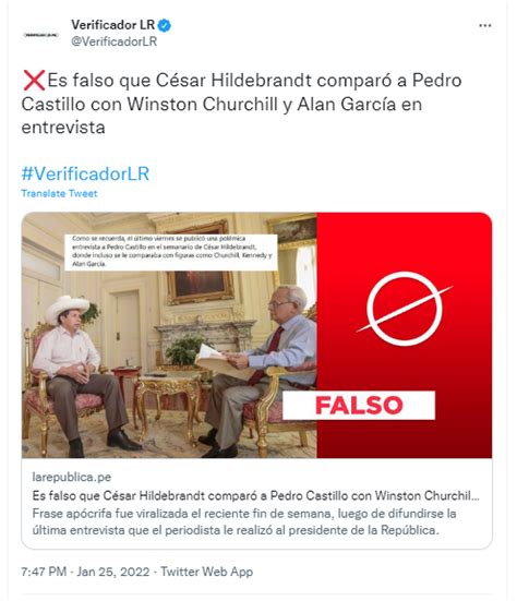 Semanario Hildebrandt en sus trece on Twitter César Hildebrandt