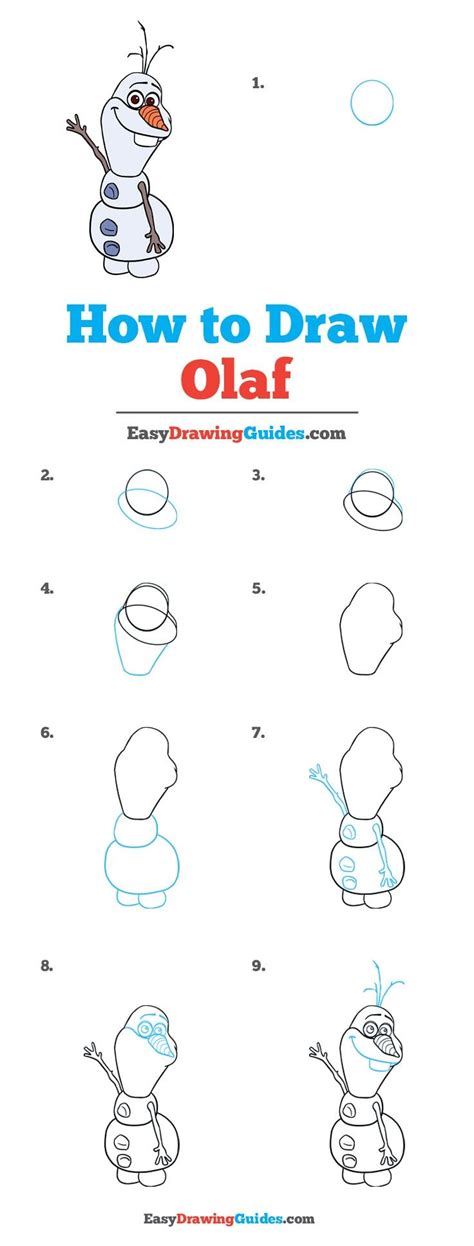 How To Draw Olaf From Frozen Really Easy Drawing Tutorial Olaf Drawing Drawing Tutorial