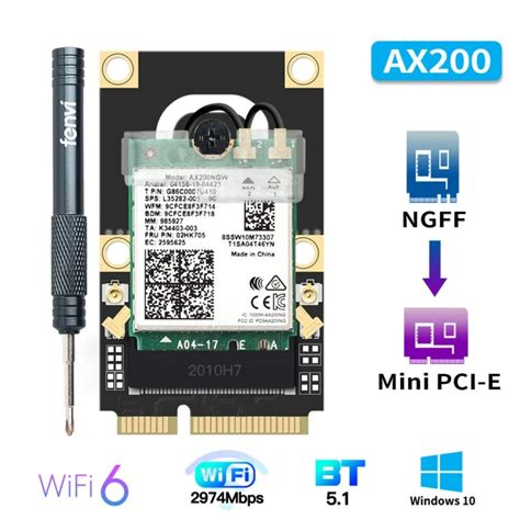 Mini Pci E Wi Fi 6 Adapter Wireless 2974mbps Bluetooth 5 0 Intel Ax200 Wifi Card Ax200ngw 802