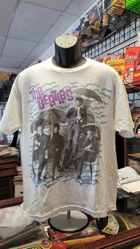 The Beatles Vintage Umbrellas And Rain T Shirt Gem