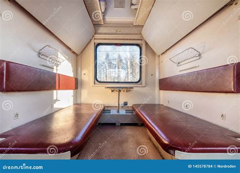 The Interior Of The Car Economy Class Empty Passenger Car Stock Photo