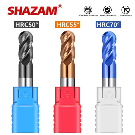 SHAZAM 4 Flute Ball End Mill Tungsten Carbide CNC Milling Cutter Tools