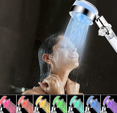 JINYOMFLY Pommeau De Douche LED Douchette LED Avec Filtre Pommeau De