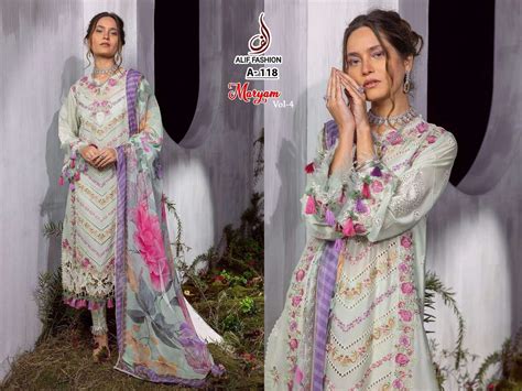 MARYAM VOL 4 BY ALIF FASHION COTTON PAKISTANI SEMI STICHED SALWAR SUITS