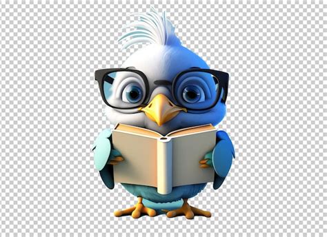 Premium Psd D Bird Reading Book