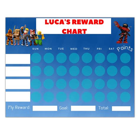 Roblox Editable Reward Chart Gamer Reward Chart Printable Reward