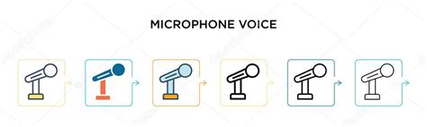 Micrófono Icono De Vector De Voz En 6 Estilos Modernos Diferentes