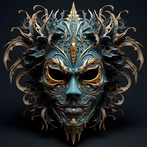 Premium AI Image Carnival Mask On Black Background