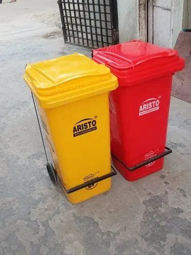 Green Blue Red Yellow Hdpe Plastic Pedal Dust Bin Size X X Mm