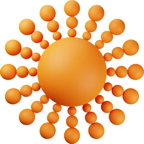 Orange Sun 3d Illustration 14019552 Png