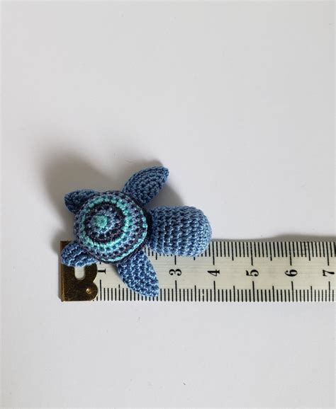 Tortue De Mer Miniature Amigurumi Kawaii Bleu Breizhcoco