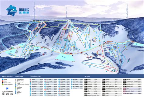 BERGFEX: Piste map Zieleniec - Panoramic map Zieleniec - Map Zieleniec