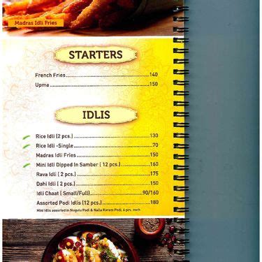 Menu Of Sagar Ratna Sector 17 Chandigarh