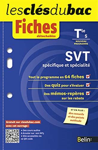 Svt Tle S Sp Cifique Et Sp Cialit Fiches D Tachables By Various