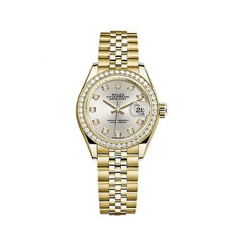 Rolex Lady Datejust Silver Dial 18 Carat Yellow Gold Jubilee Watch