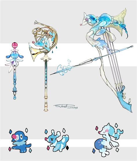 Popplio Primarina And Brionne Pokemon Drawn By Sukepmonster Danbooru