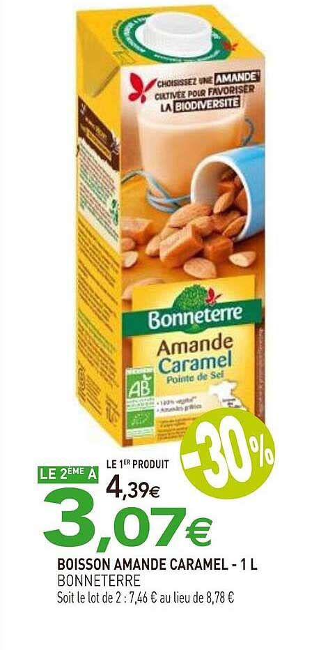 Promo Boisson Amande Caramel 1 L Bonneterre chez NaturéO iCatalogue fr