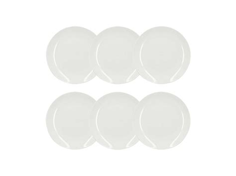 Novastyl Lot Assiettes Plates Metropolitan Cm En Porcelaine Blanche