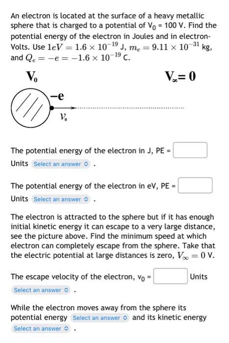 Solved An Electron Is Located At The Surface Of A Heavy Chegg