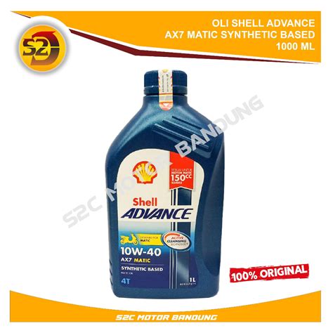 Jual OIL OLI SHELL ADVANCE AX7 SYNTHETIC BASED SCOOTER MATIC 1 LITER