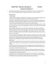 Hw Solution Mgmt Operations Management Fall Homework