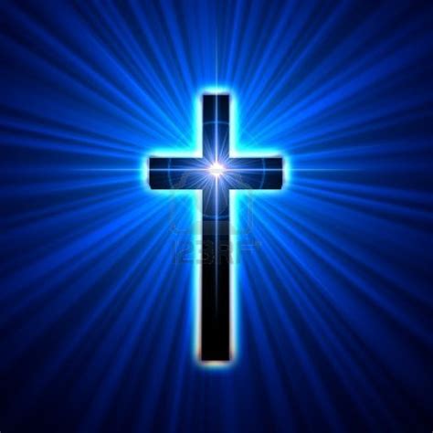 faith  hope symbolized   cross  sunlit sky  clipart