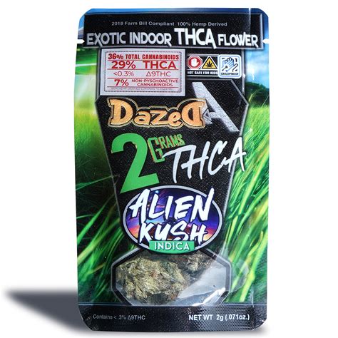 Dazed8 THCA Alien Kush Exotic Indoor Flowers 2 Grams