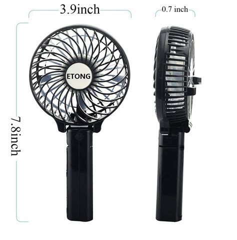 ETONG Handheld Rechargeable Fans 3 Speed Mini Fan Battery Operated